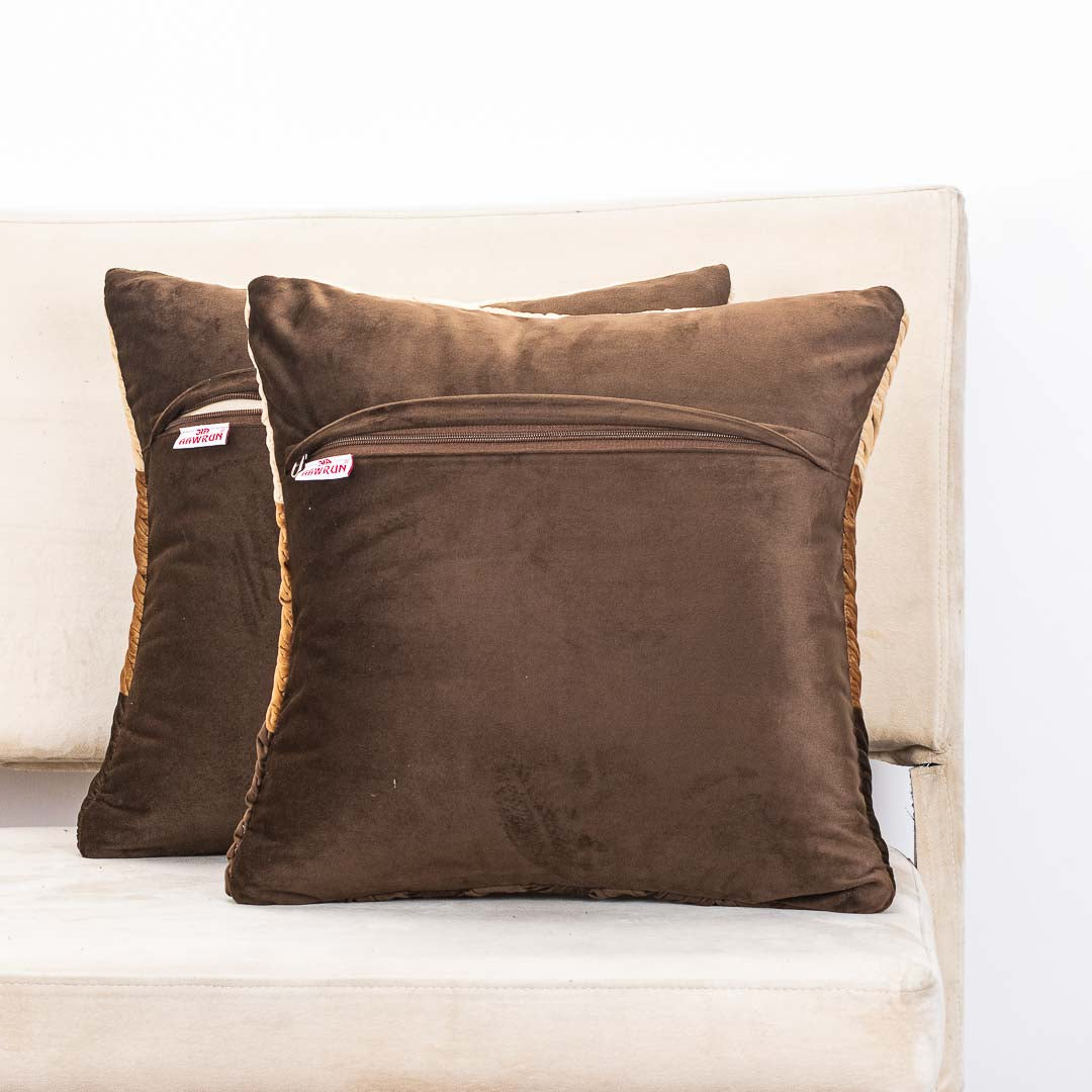 Premium Shaded Gathered Zig-Zag Design Cushion Cover