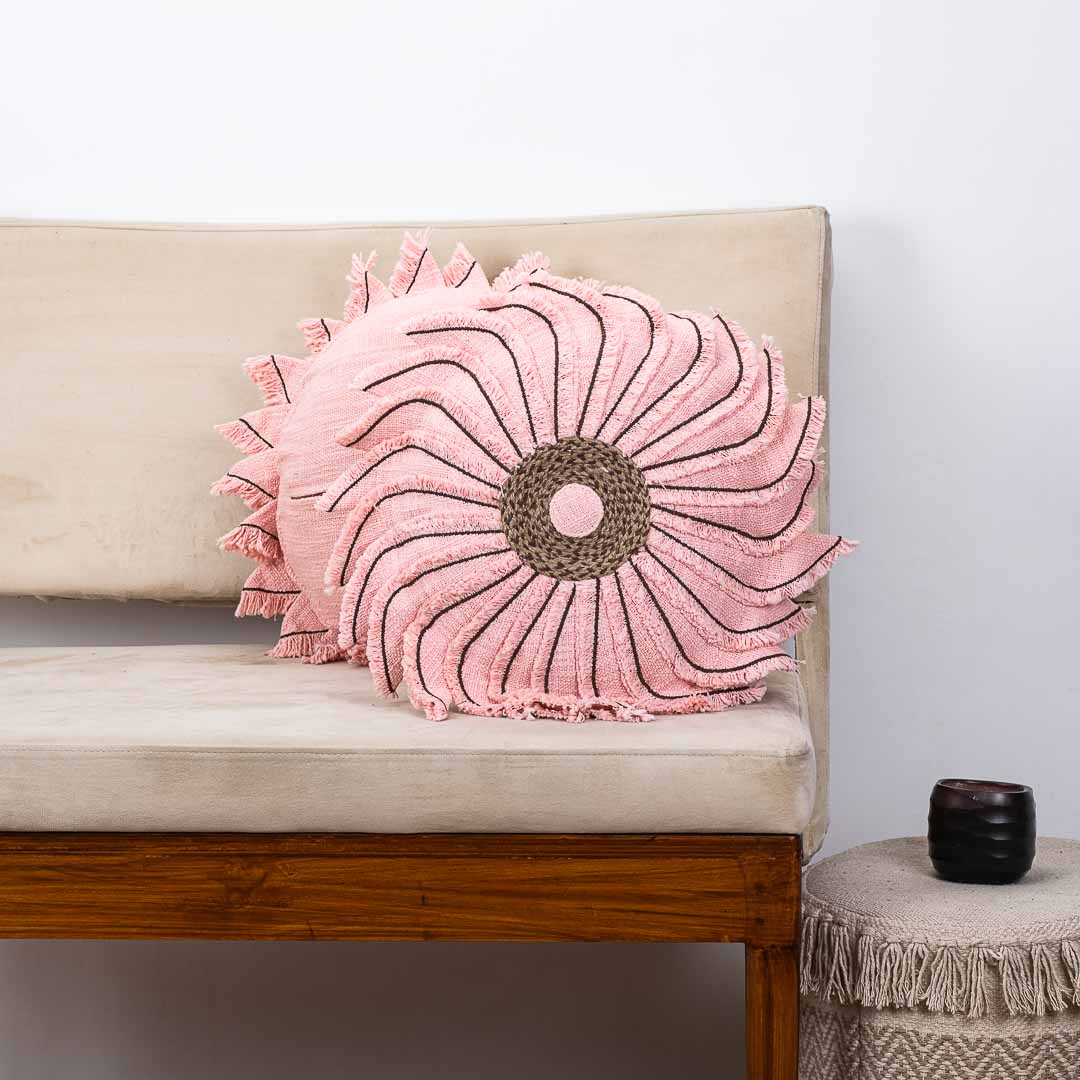 Premium Handmade Jute Chakri Cushion Cover