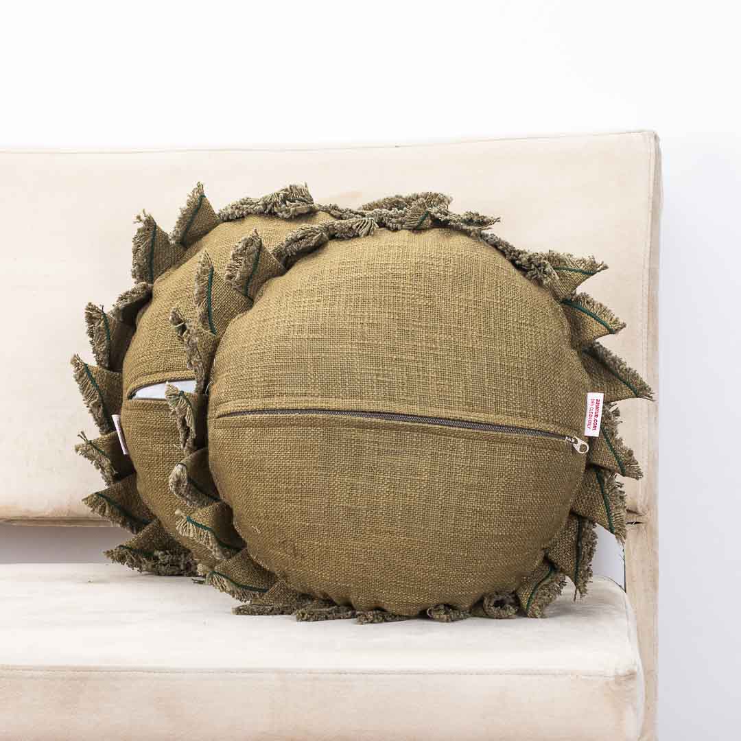 Premium Handmade Jute Chakri Cushion Cover