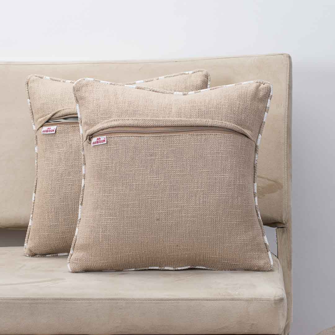 Premium Slub Cotton Four Knots Cushion Cover