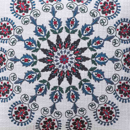 Premium Sunburst Bloom Embroidery Cushion Cover