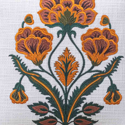 Premium Royal Bloom Embroidery Cushion Cover