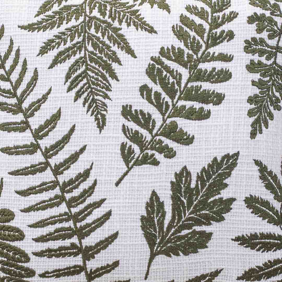 Premium Fern Leaves Embroidery Cushion Cover