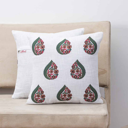 Floral Drops Embroidery Cushion Cover