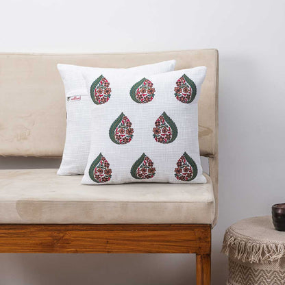 Floral Drops Embroidery Cushion Cover