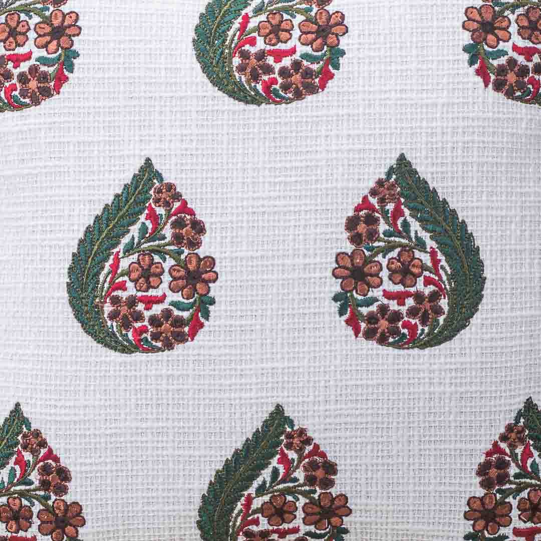 Floral Drops Embroidery Cushion Cover