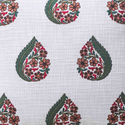 Floral Drops Embroidery Cushion Cover