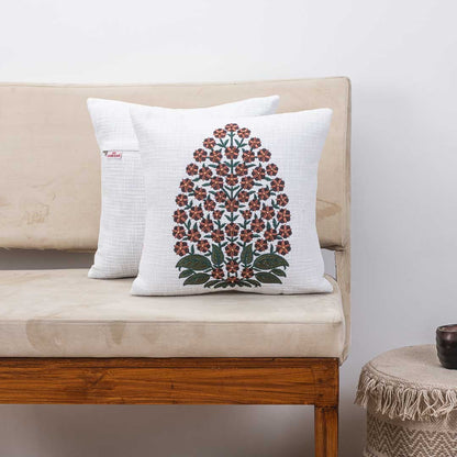 Premium Arboreal Bouquet Embroidery Cushion Cover