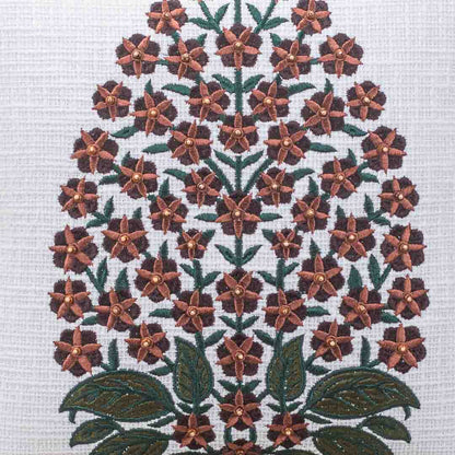 Premium Arboreal Bouquet Embroidery Cushion Cover