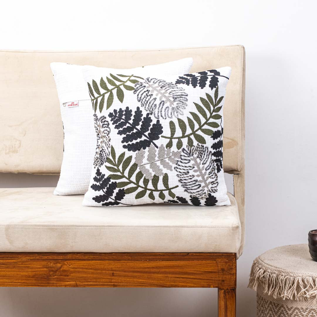 Premium Leaves Tapestry Embroidery Cushion Cover
