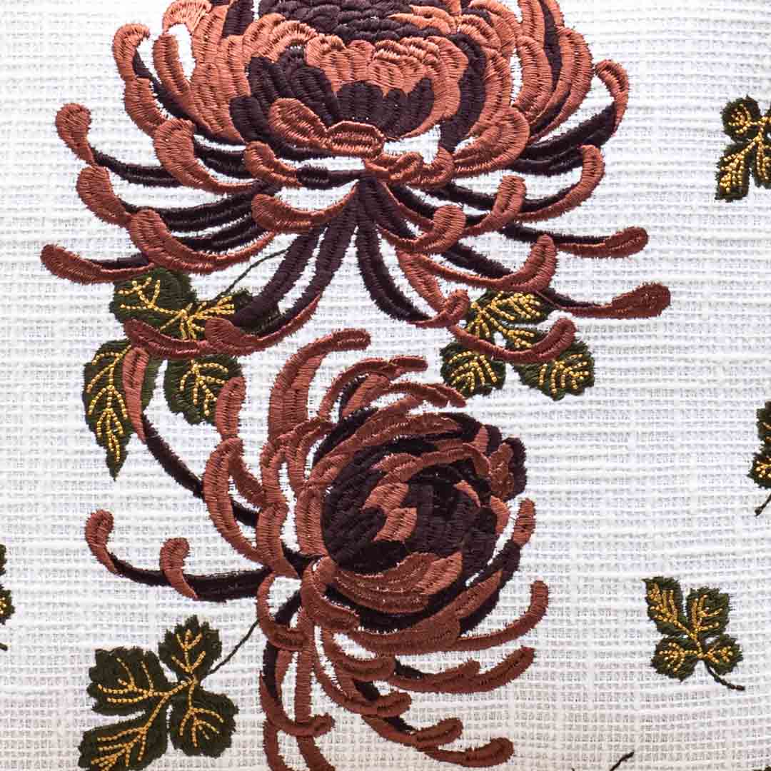 Premium Autumn Bloom Embroidery Cushion Cover