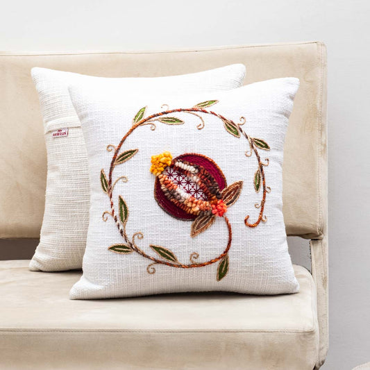 Premium Berry Twist Embroidery Cushion Cover