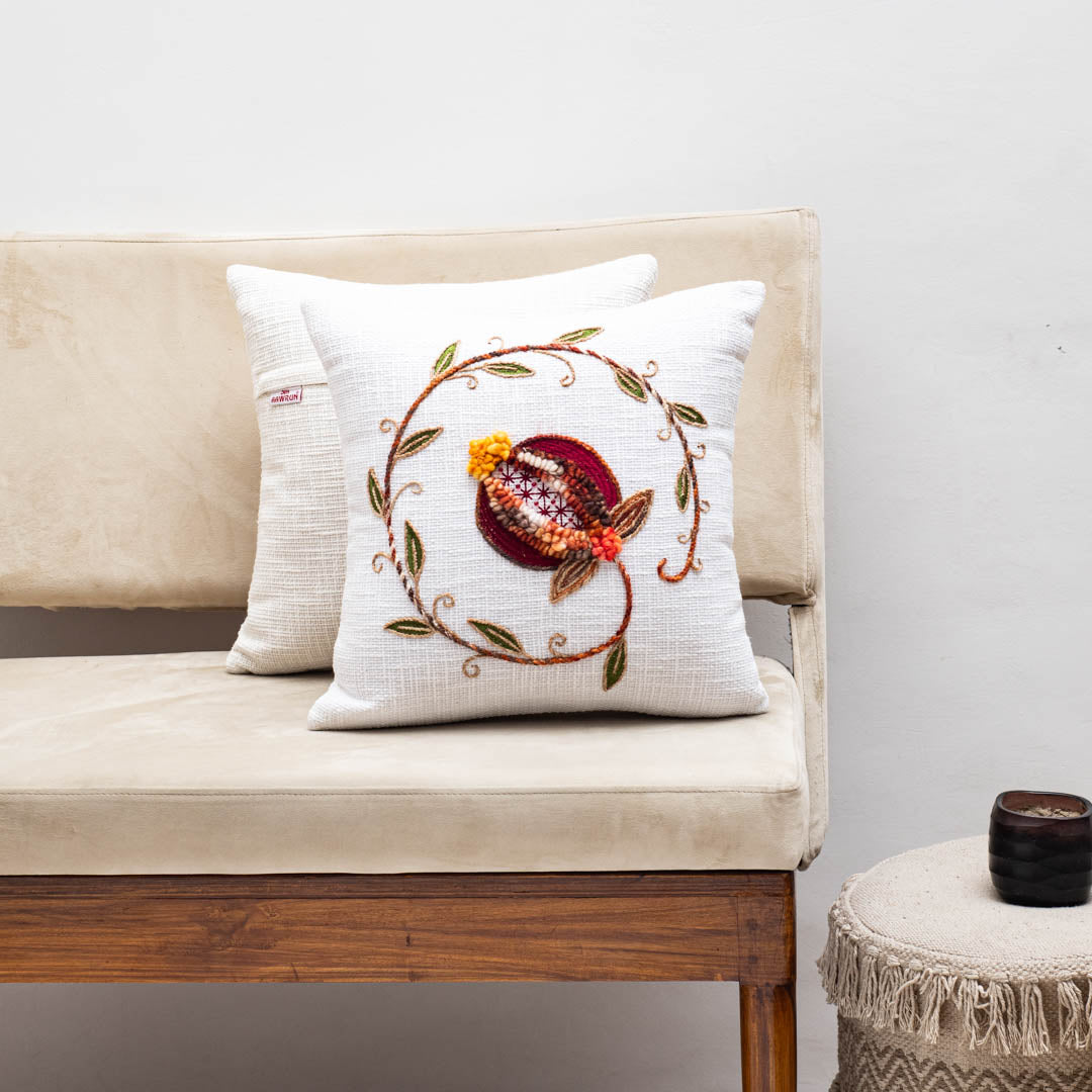 Premium Berry Twist Embroidery Cushion Cover