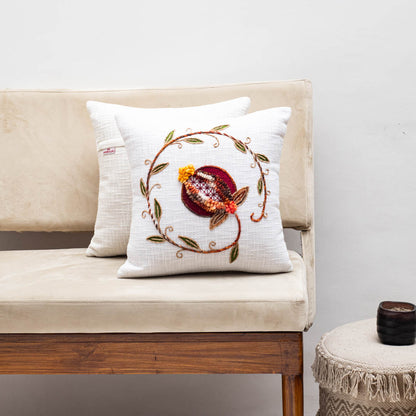 Premium Berry Twist Embroidery Cushion Cover
