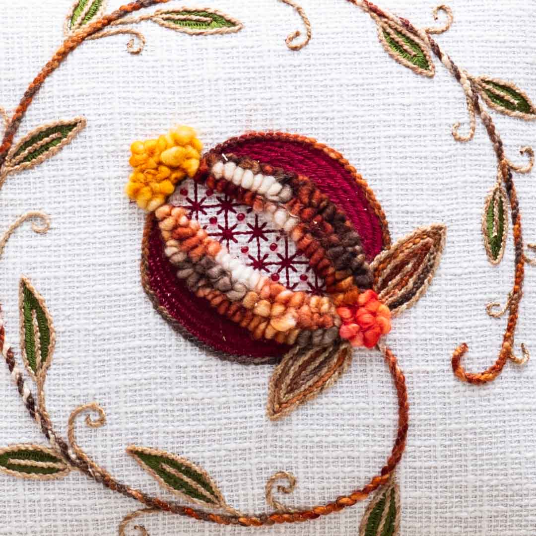 Premium Berry Twist Embroidery Cushion Cover