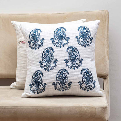 Premium Asian Multi Paisley Embroidery Cushion Cover