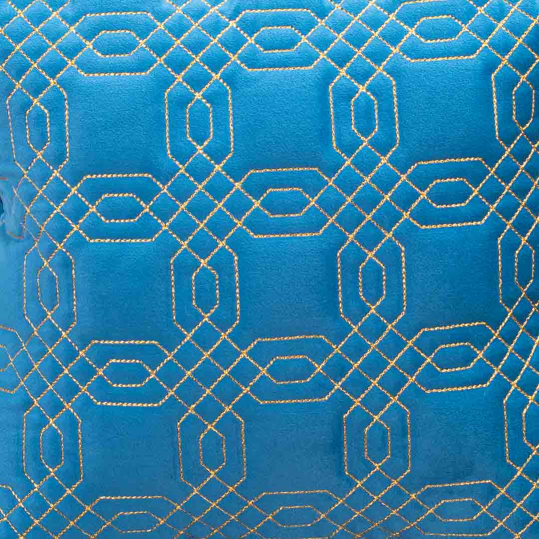 Premium Block Zari Quilted Cushion Cover