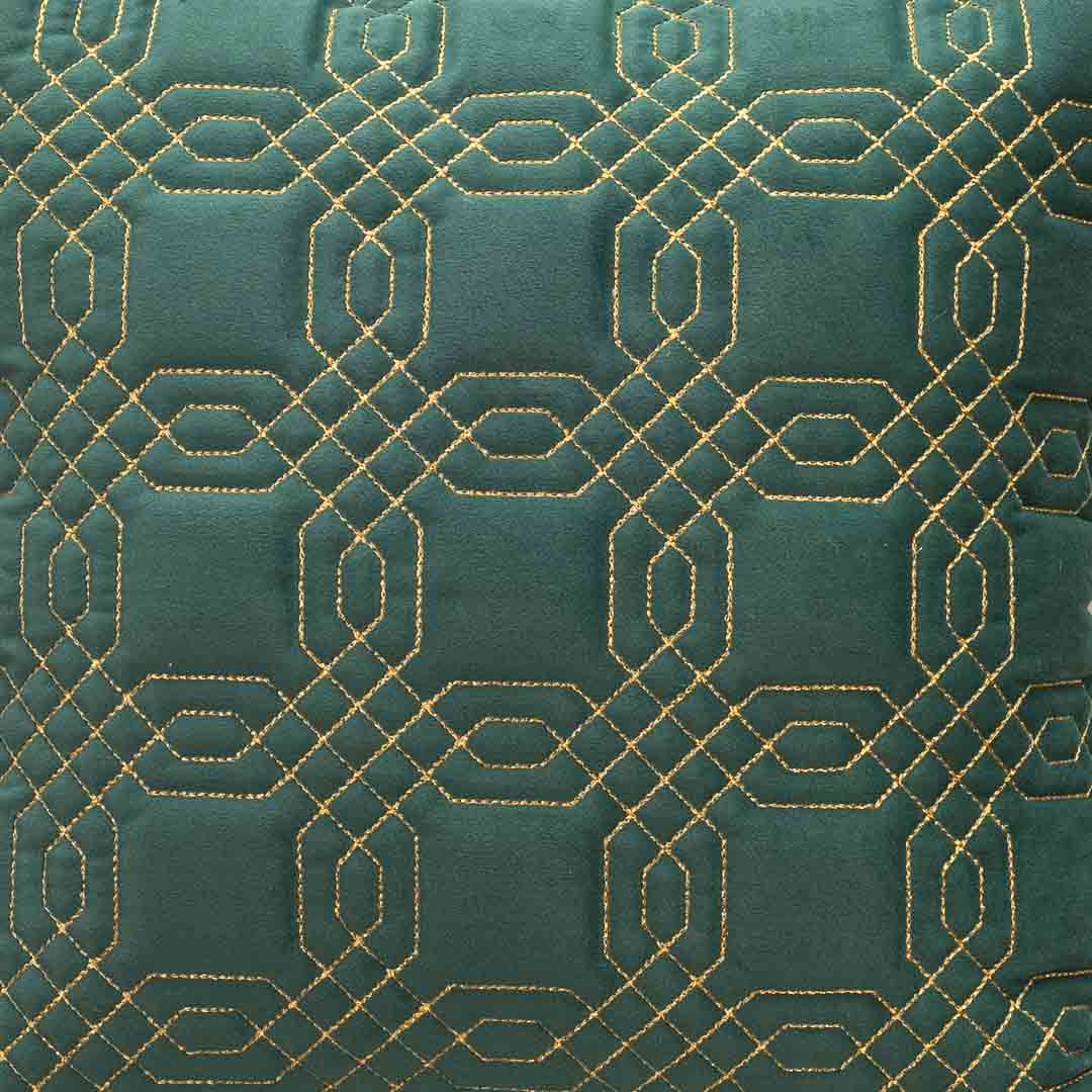 Premium Block Zari Quilted Cushion Cover