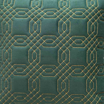 Premium Block Zari Quilted Cushion Cover