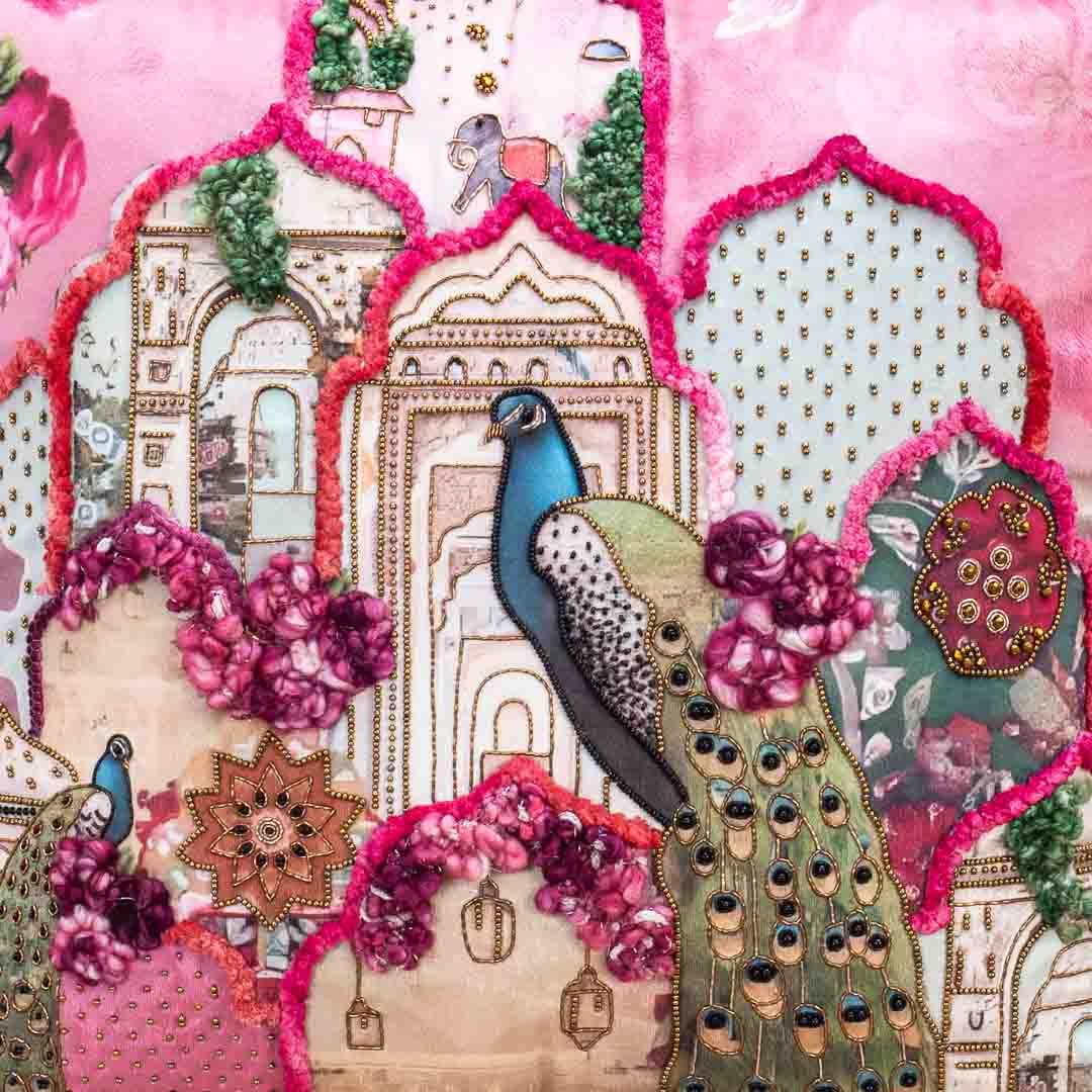 Premium Peacock Poem Cushion Cover