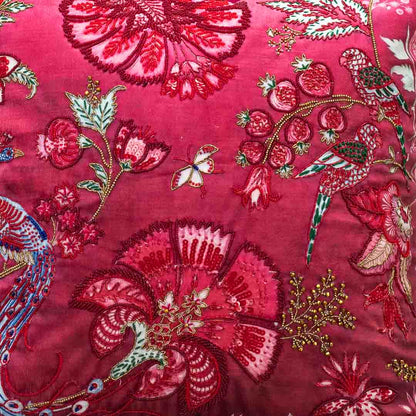 Premium Pink Crimson Bloom Cushion Cover