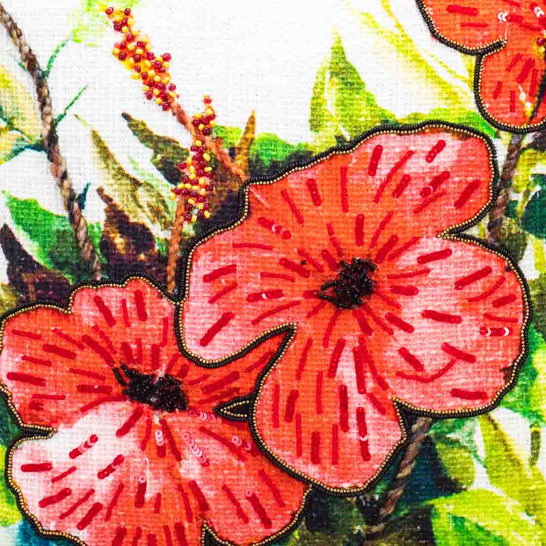 Premium Vibrabt Hisiscus Cushion Cover