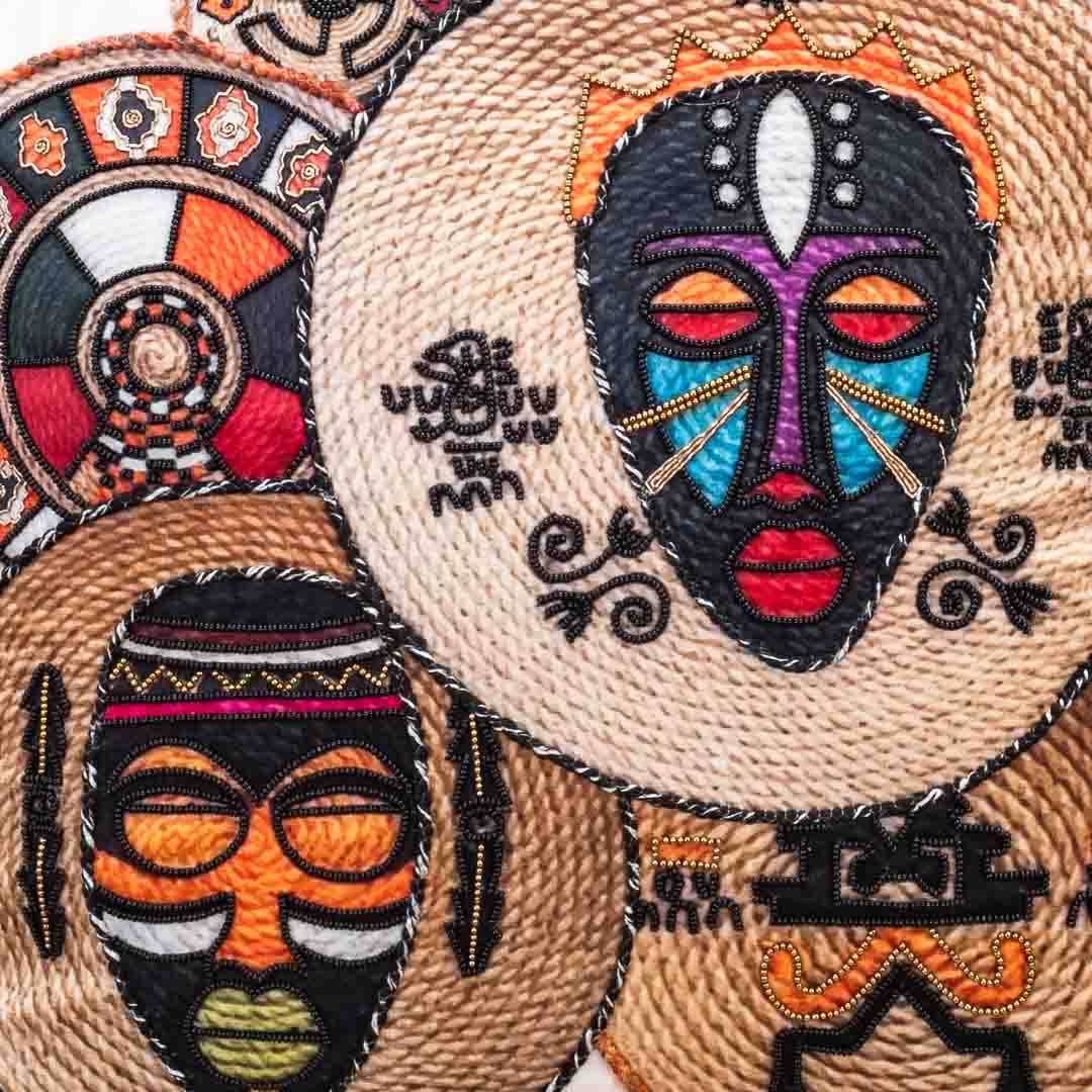 Premium Tribal Mask Fusion Cushion Cover