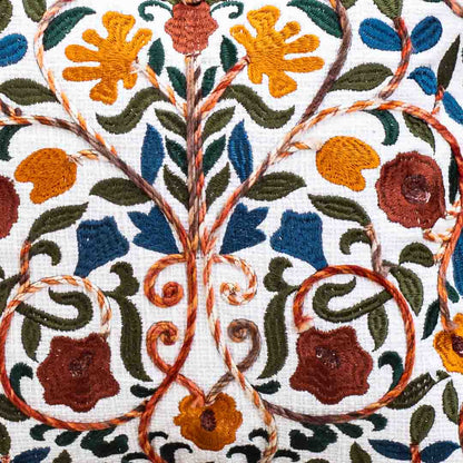 Premium Intricate Floral Embroidery Cushion Cover