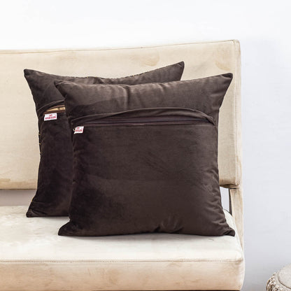 Premium Zebra Zari Embroidery Cushion Cover