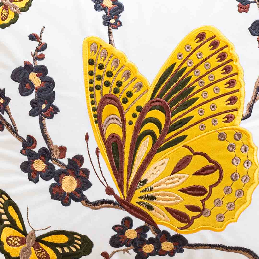 Premium Floral Butterfly Cushion Cover