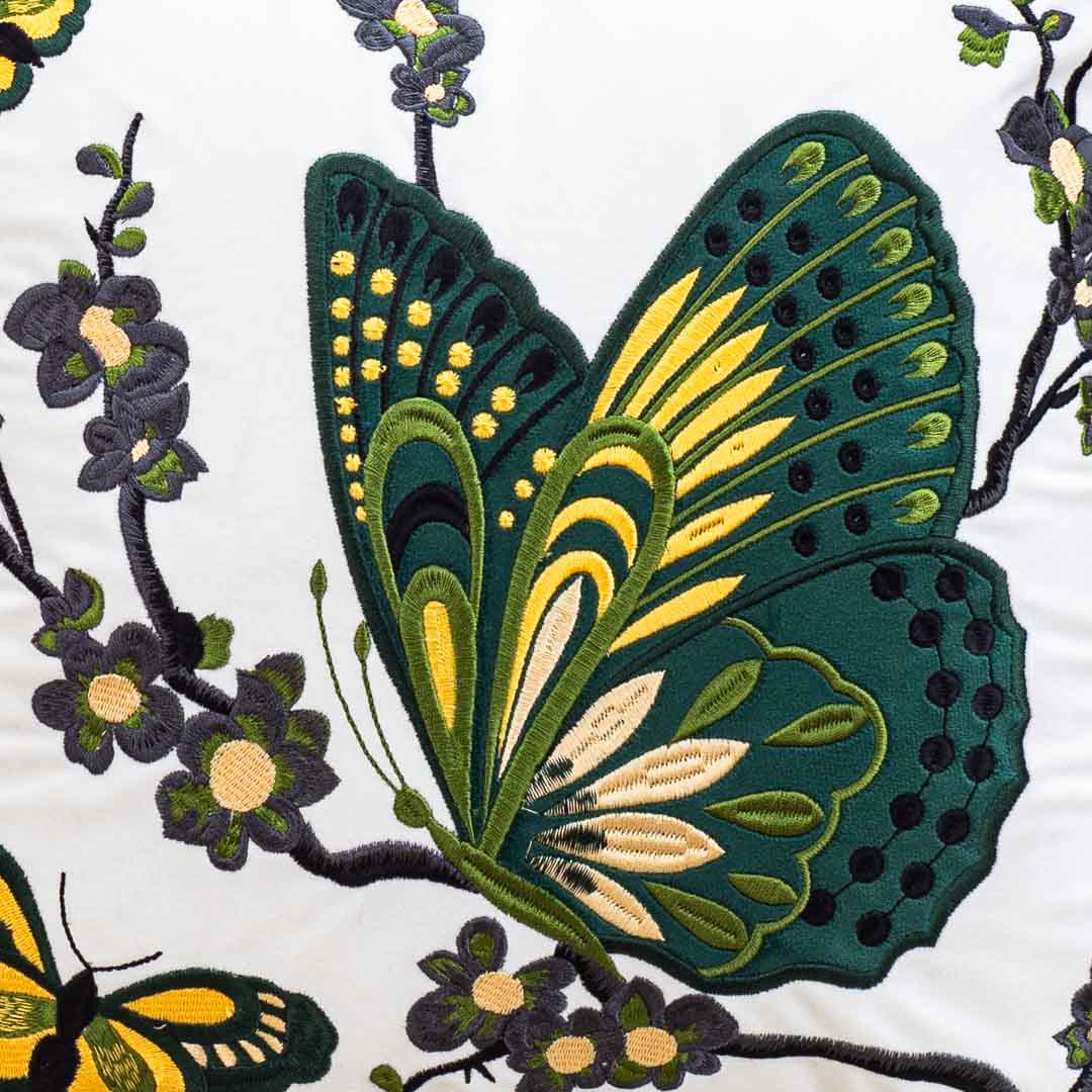 Premium Floral Butterfly Cushion Cover