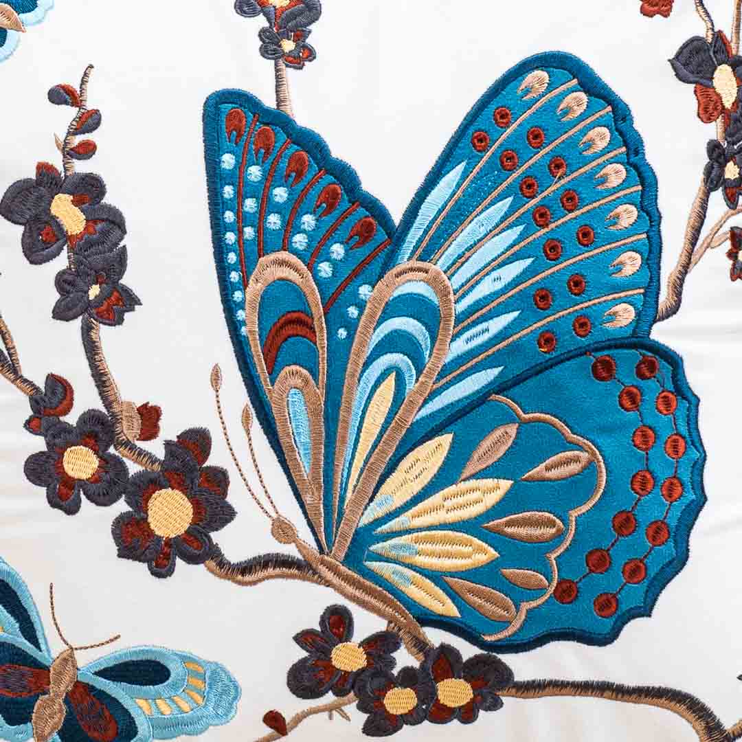 Premium Floral Butterfly Cushion Cover