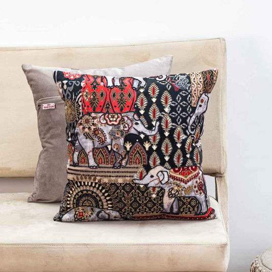 Premium Elephant Caravan Cushion Cover