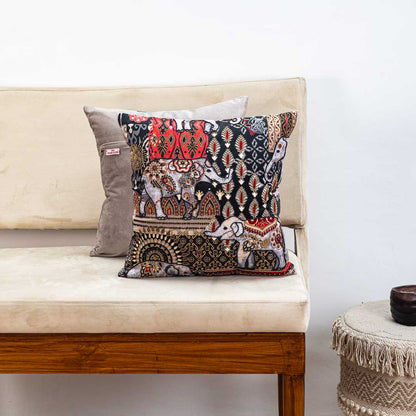 Premium Elephant Caravan Cushion Cover
