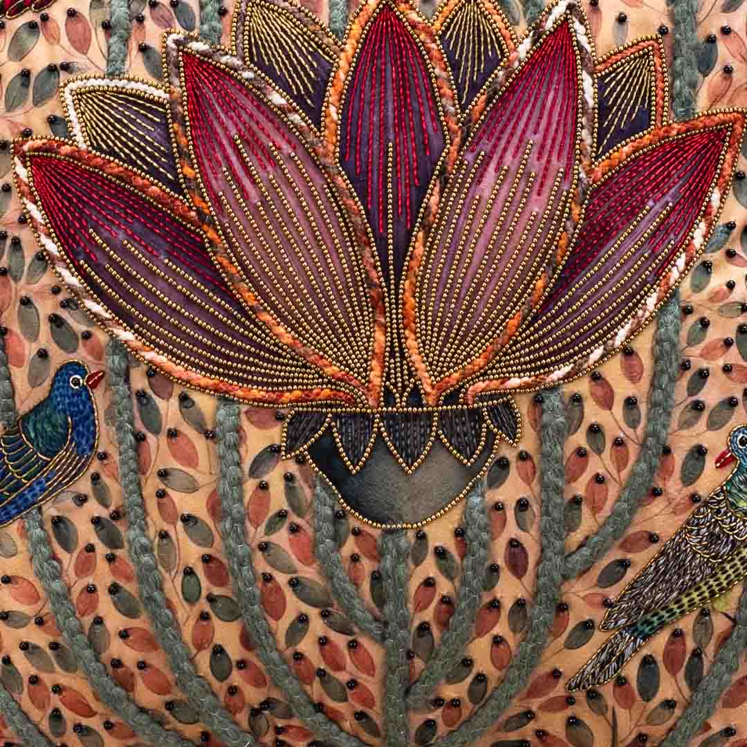 Premium Handcrafted Lotus Cushion Cover