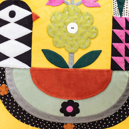 Premium Folk Lodge Bird Cushion Cover