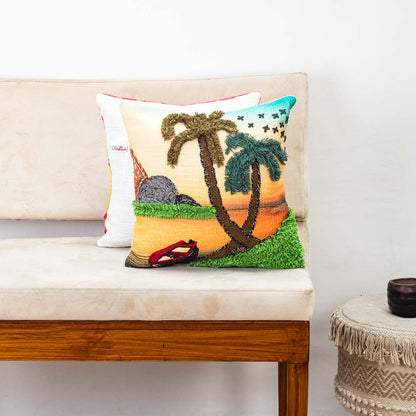 Premium Palm Island Cushion Cover