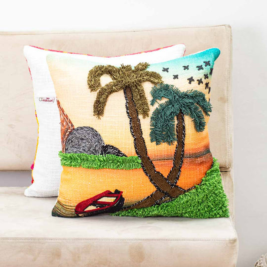 Premium Palm Island Cushion Cover