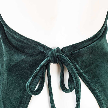 Premium Velvet Embroidery Green Apron