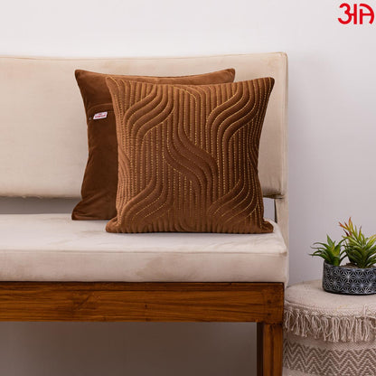 Vapour Pattern Zari Velvet Cushion Covers