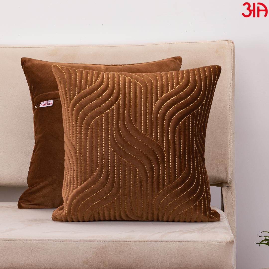 Vapour Pattern Zari Velvet Cushion Covers