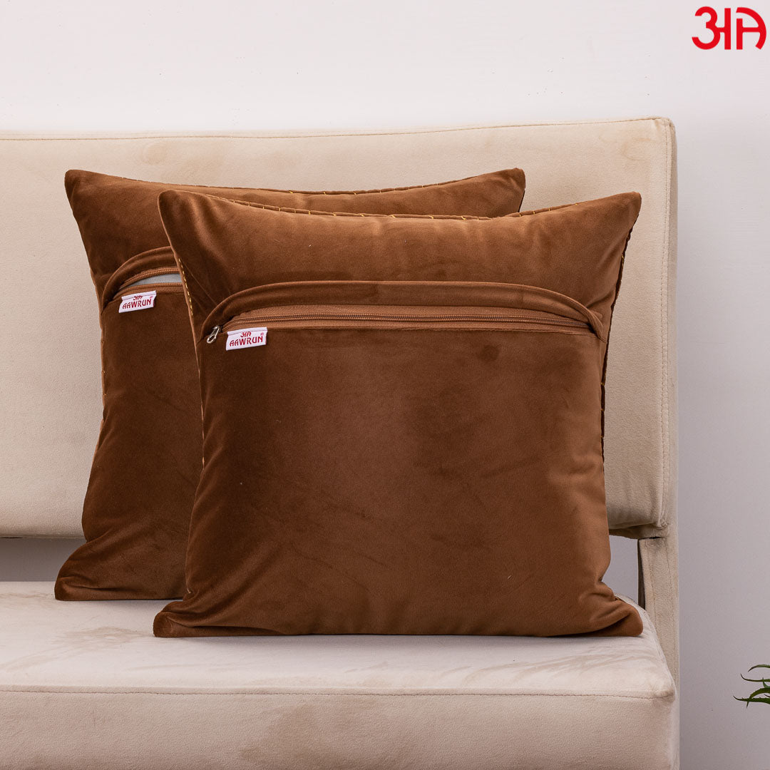 Vapour Pattern Zari Velvet Cushion Covers