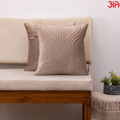 Vapour Pattern Zari Velvet Cushion Covers