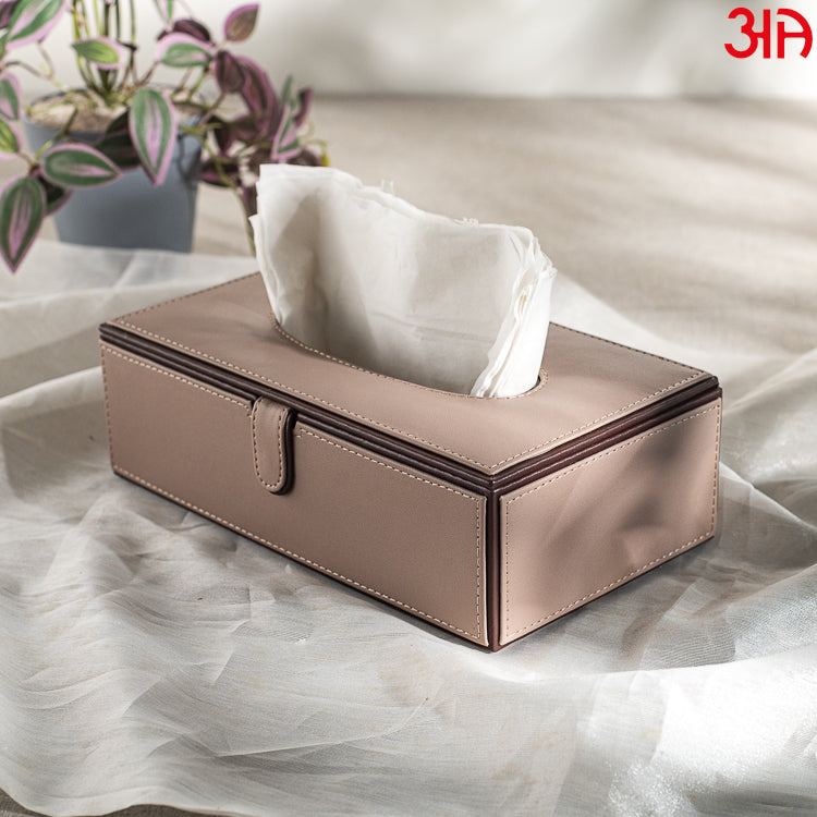 Ash Shade Vegan Leather Tissue Box (24x14x8) CM