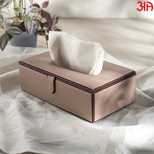 Ash Shade Vegan Leather Tissue Box (24x14x8) CM