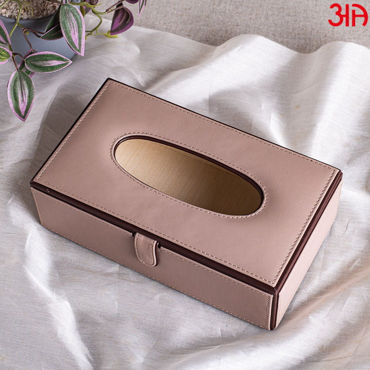 Ash Shade Vegan Leather Tissue Box (24x14x8) CM
