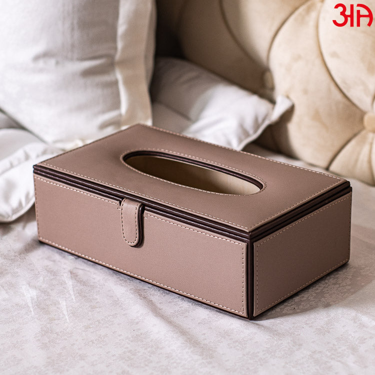 Ash Shade Vegan Leather Tissue Box (24x14x8) CM