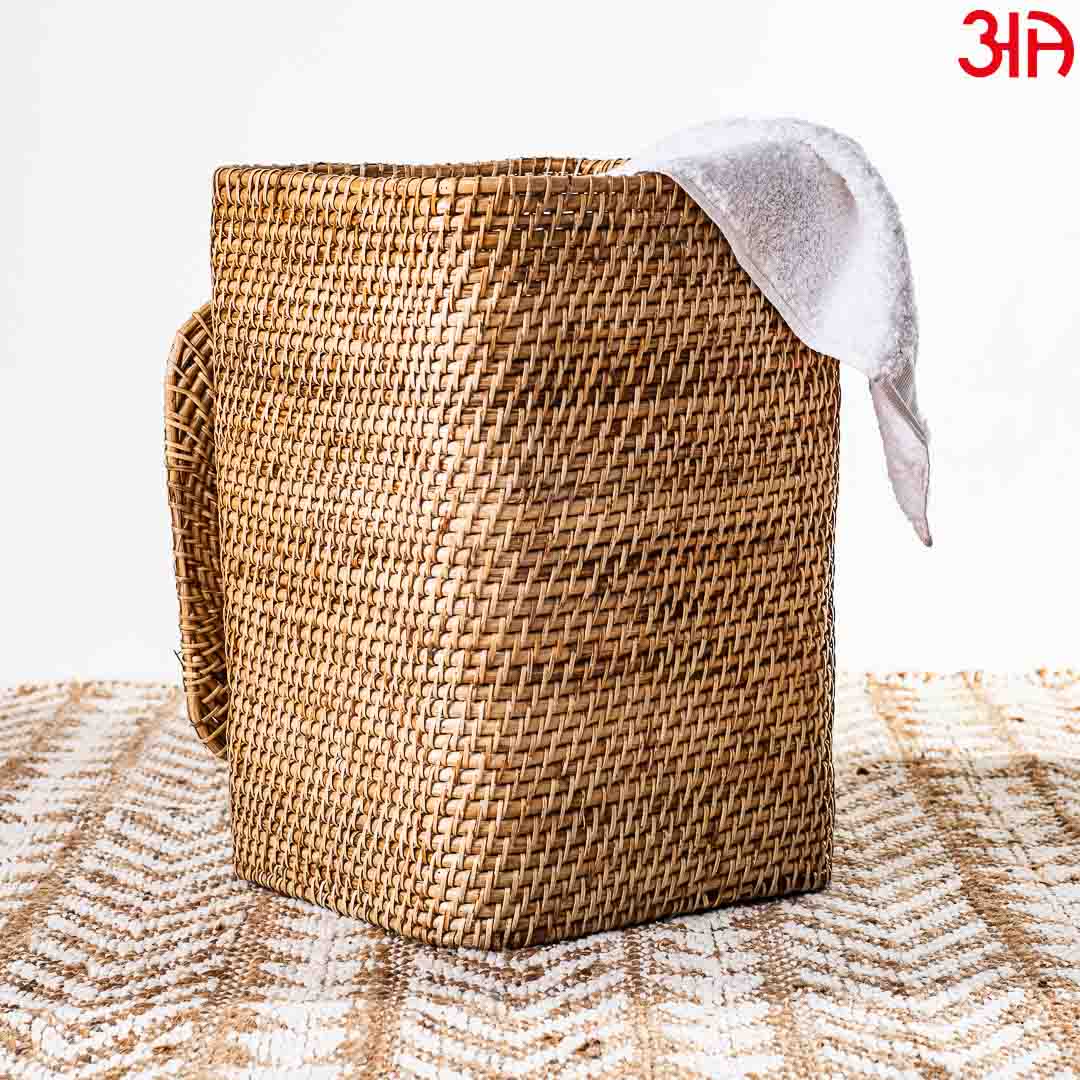 Square Cane Laundry Box (13x13x20) Inch