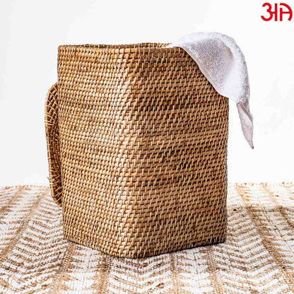 Square Cane Laundry Box (13x13x20) Inch