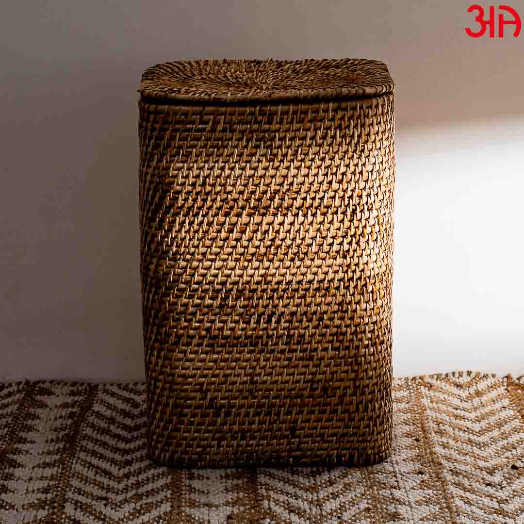 Square Cane Laundry Box (13x13x20) Inch